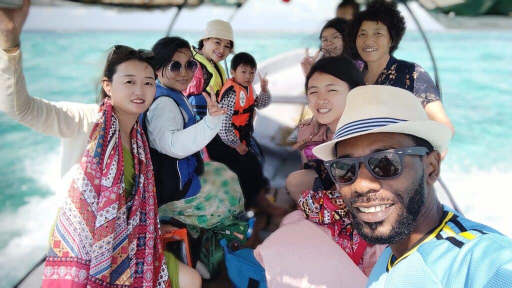 goint to prison island by boat family